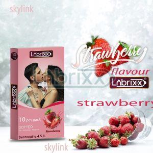 Strawberry Flavour Extra Dotted Condom
