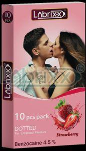 Strawberry Flavour Extra Dotted Condom