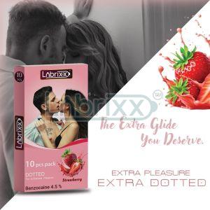 Strawberry Flavour Extra Dotted Condom