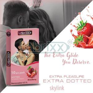 Strawberry Flavour Extra Dotted Condom