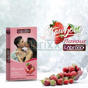 Strawberry Flavour Extra Dotted Condom