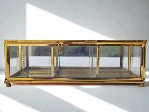 Brass Glass Jewellery Box -6 Compartment