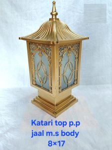Antique Golden Lantern Pillar Lamp