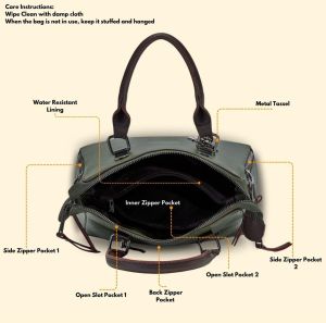 Ladies Vertical Satchel Bag with Dual Handle &AMP; Sling Strap