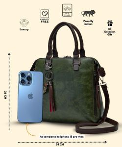 Ladies Vertical Satchel Bag with Dual Handle &AMP; Sling Strap