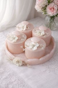 Decorative Resin Jar Set of 4 with a Round Tray