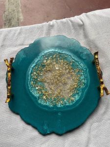 Handmade Geode Resin Serving Tray