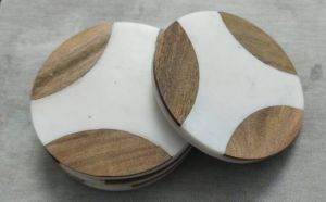 Mango Wood Marble Tea Coaster