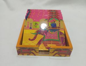 MDF Designer Meena Printed Tea Coasters