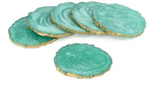 Premium Oval Shape Resin Coaster Set