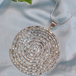 92.5 Sterling Silver Spiral Necklace