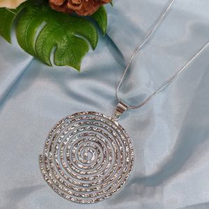 92.5 Sterling Silver Spiral Necklace