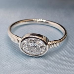 Oval Silver Stone Ring