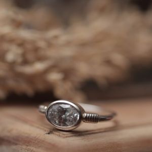 Oval Silver Stone Ring