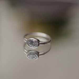 Oval Silver Stone Ring