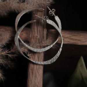 Shining Silver Hoop Earring