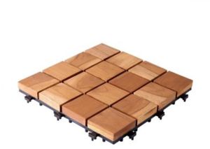 Brown Interlocking Wood Deck Tile