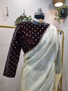 Ready to Wear Golden Silk Saree with Designer Blouse