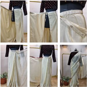 Ready to Wear Golden Silk Saree with Designer Blouse