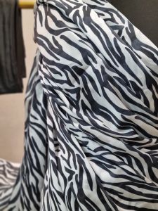 Zebra Print Satin Georgette Saree