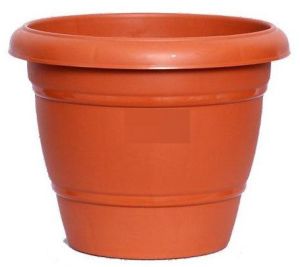 12 Inch Round Brown Deluxe Flower Pot