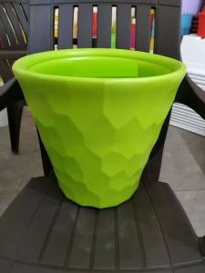 14 Inch Green Round Plastic Flower Pot