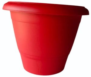 14 Inch Round Red Deluxe Flower Pot