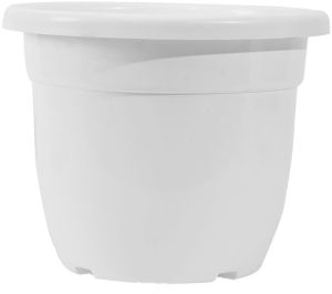 18 Inch Round White Deluxe Planter