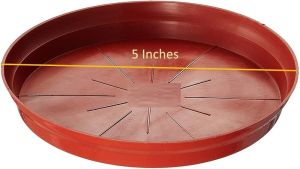 5 Inch Round Red Plate for Planter