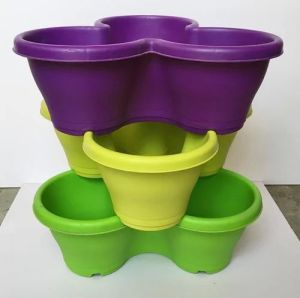 Multicolor Flower Tower Planter