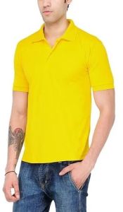 130GSM Yellow Polyester Polo T-Shirt