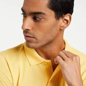 130GSM Yellow Polyester Polo T-Shirt