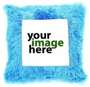 Sublimation Blue Fur Square Cushion
