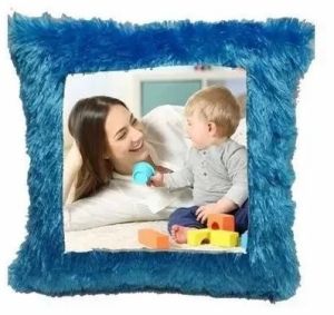 Sublimation Blue Fur Square Cushion