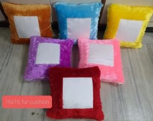 Sublimation Blue Fur Square Cushion