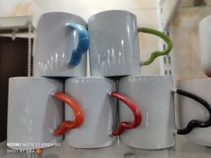 Sublimation Imported 3tone Blue Inner Colour Heart Handle Coffee Mug
