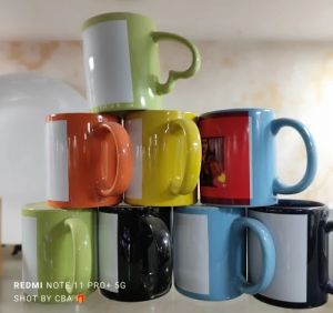 Sublimation Imported Black Patch Coffee Mug