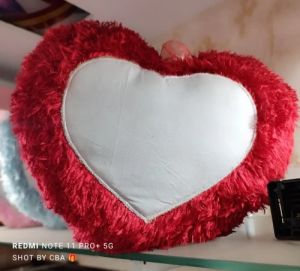Sublimation Red Fur Heart Cushion
