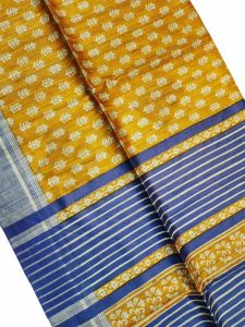 Ladies Buta Tussar Ghicha Silk Masraiz Border Saree