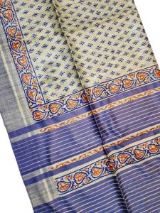 Ladies Buta Tussar Ghicha Silk Masraiz Border Saree