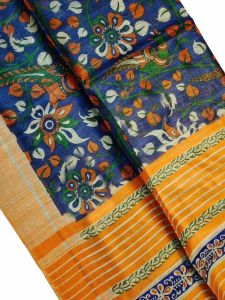 Ladies Buta Tussar Ghicha Silk Masraiz Border Saree