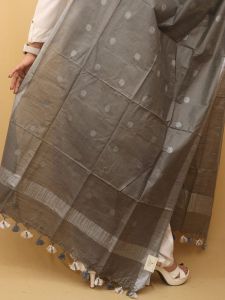 Ladies Cotton Linen Buta Weaving Dupatta