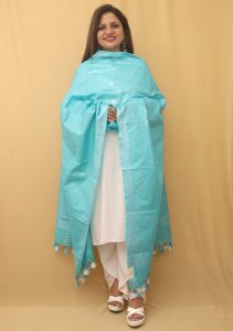 Ladies Cotton Linen Buta Weaving Dupatta