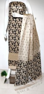 Ladies Cotton Linen Madhubani Hand Paint Unstitched Suit Set