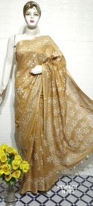 Ladies Cotton Salub Hand Batik Print Saree