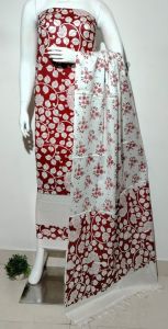 Ladies Cotton Silk Kalamkari Print Unstitched Dress Set