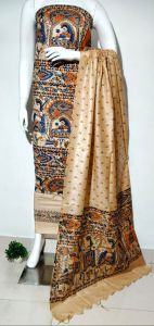 Ladies Cotton Silk Madhubani Print Unstitched Suit