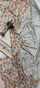 Ladies Cotton Silk Madhubani Print Unstitched Suit Set