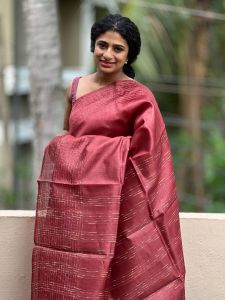Ladies Cotton Silk Pallu Border Work Saree