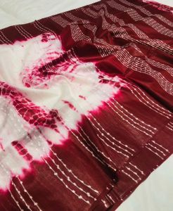 Ladies Cotton Silk Shibori Dye Handwoven Saree